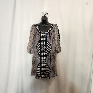 CHARLOTTE RUSSE Multi Geometric Split Sleeve Mini Dress Womens Extra Small XS